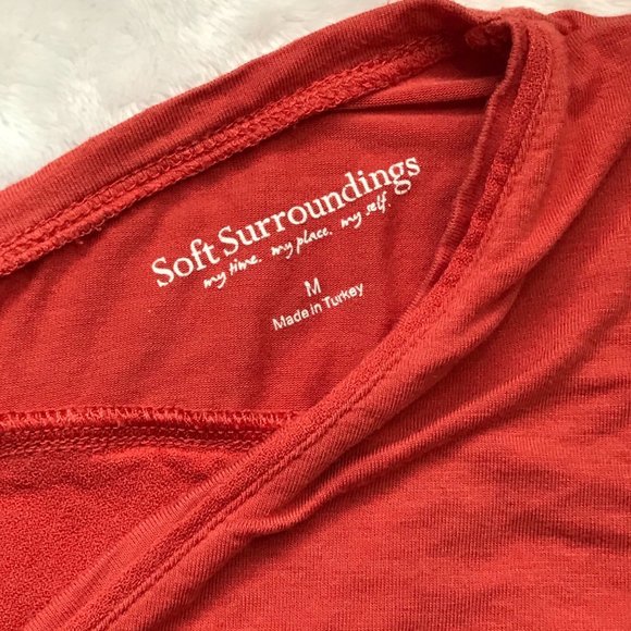 Soft Surroundings Women's Rayon Spandex Blend Boxy Short Sleeve Slinky Tee M - Picture 6 of 7